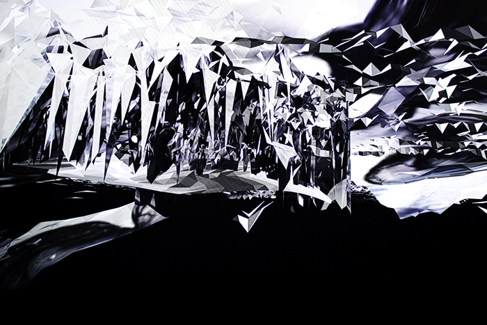 Paysage graphique - cristaux de glace en mouvement - Projet Concordia